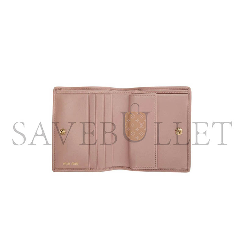 MIU MIU PINK QUILTED WALLET 5MV204 (10.5*8cm)
